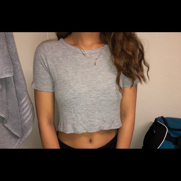 Brandy Melville Tops - SOLD‼️ BRANDY MELVILLE - Grey Short Sleeve top